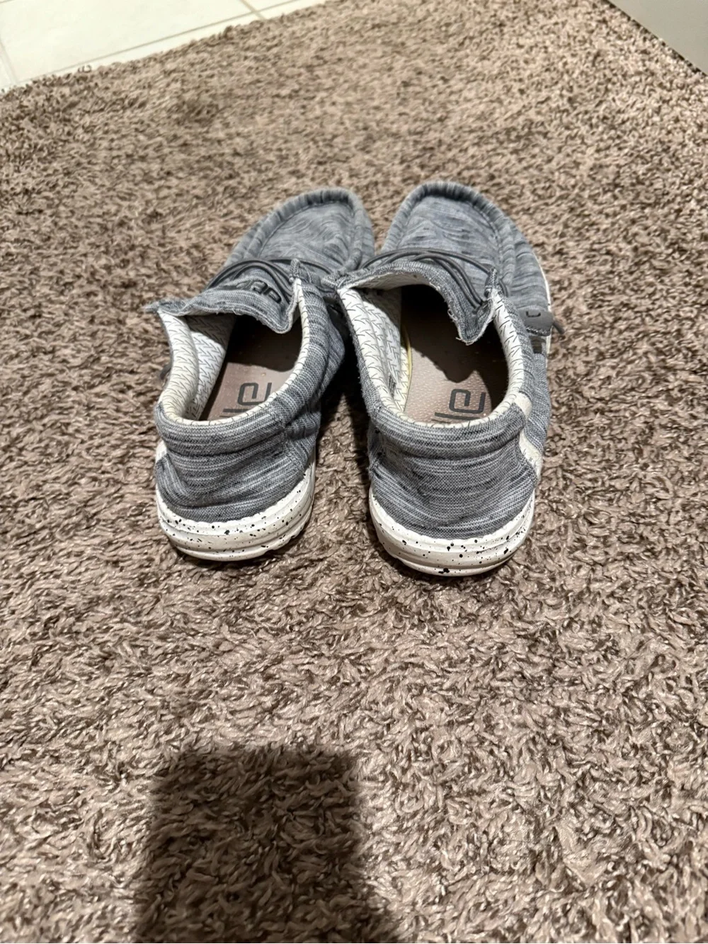 Hey Dude Gray Knit Slip-On Loafers